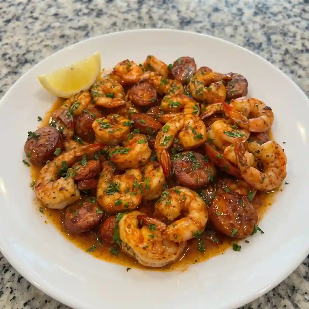 Cajun Garlic Butter Shrimp & Smoked Turkey Sausage