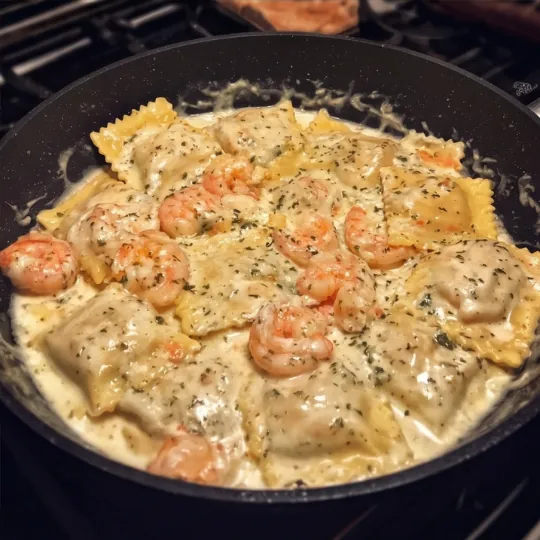 creamy_garlic_shrimp_ravioli_alfredo