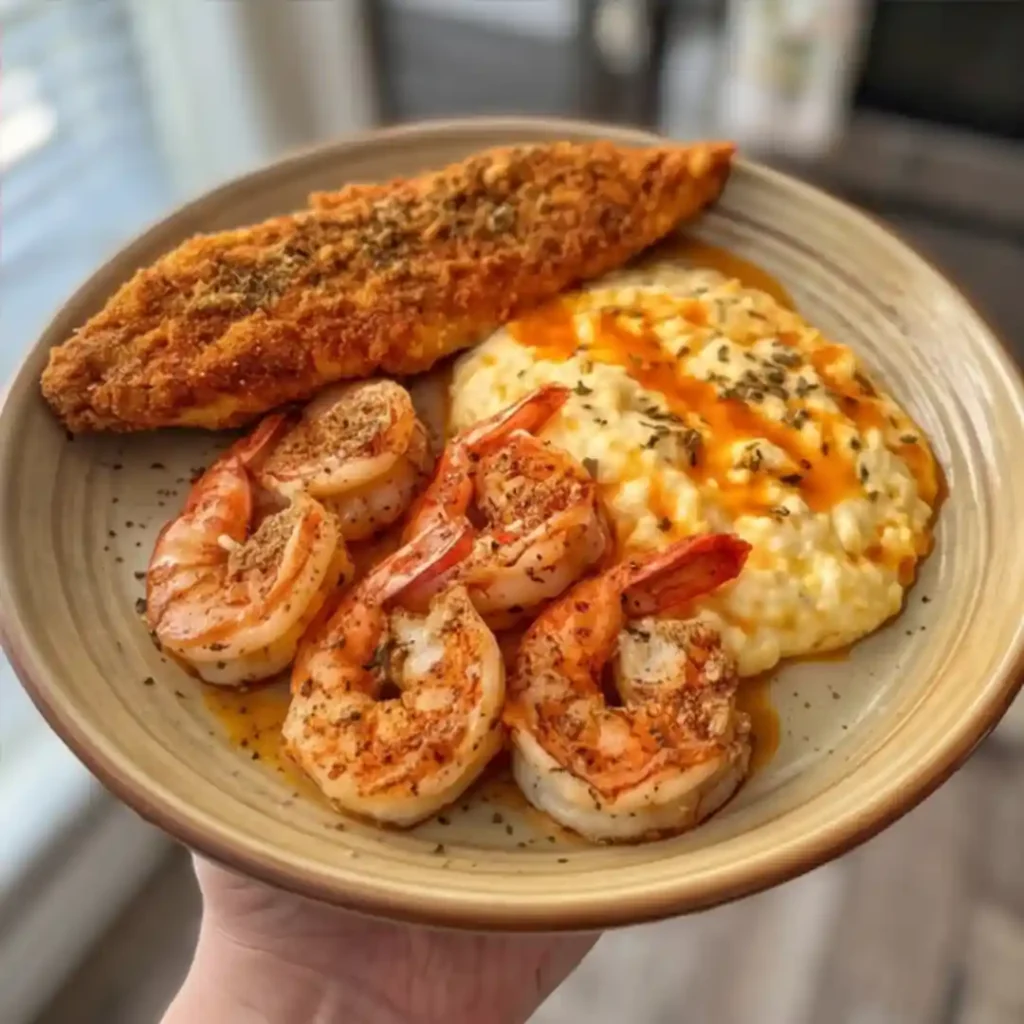 crispy_catfish_cajun_shrimp_cheesy_grits