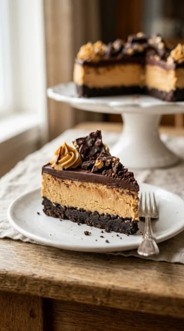 Delicious Keto Dirt Cake topped with chocolate crumble and whipped cream