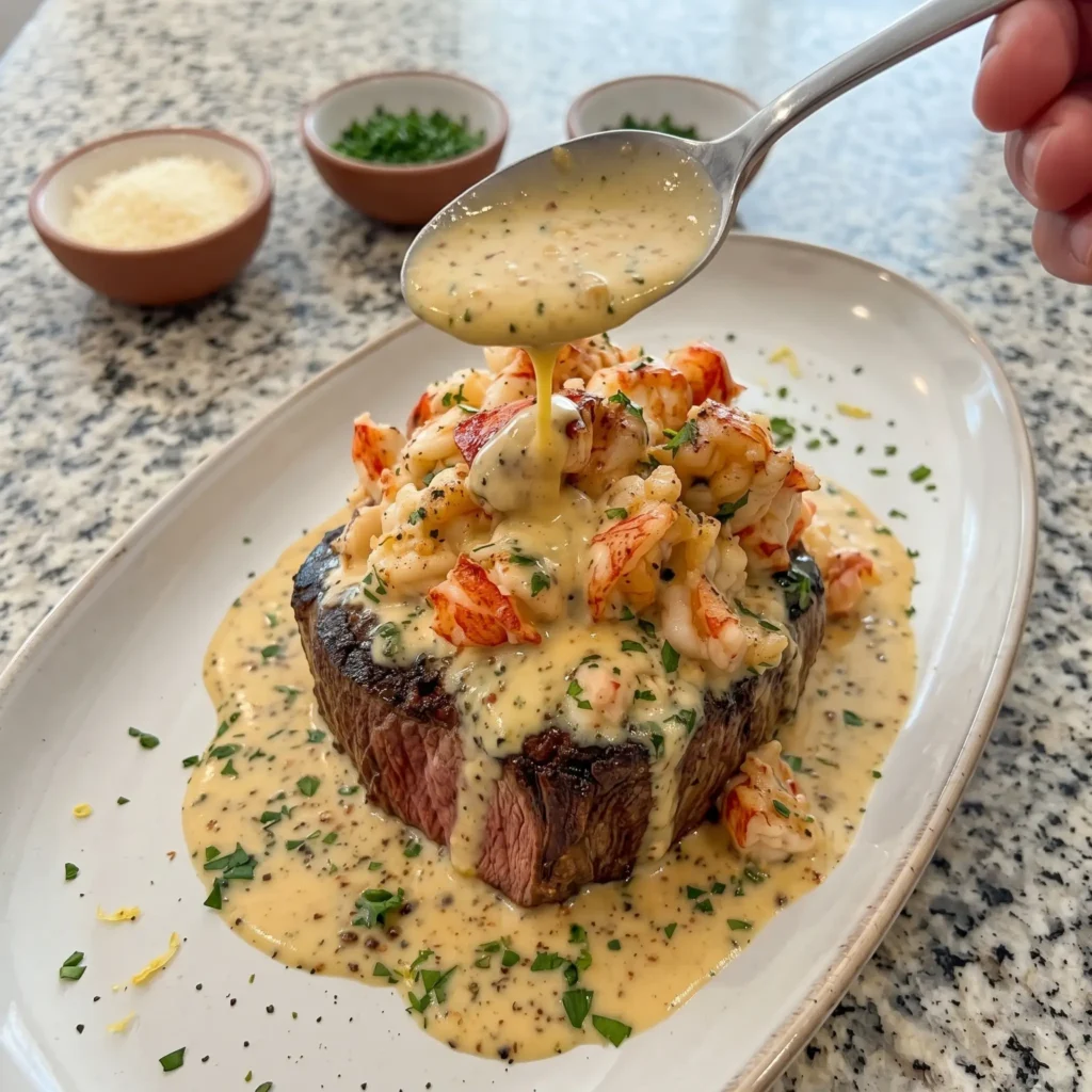 Creamy Garlic Butter Steak and Lobster